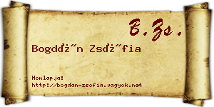 Bogdán Zsófia névjegykártya
