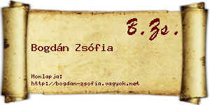 Bogdán Zsófia névjegykártya