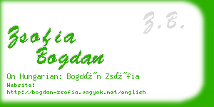 zsofia bogdan business card